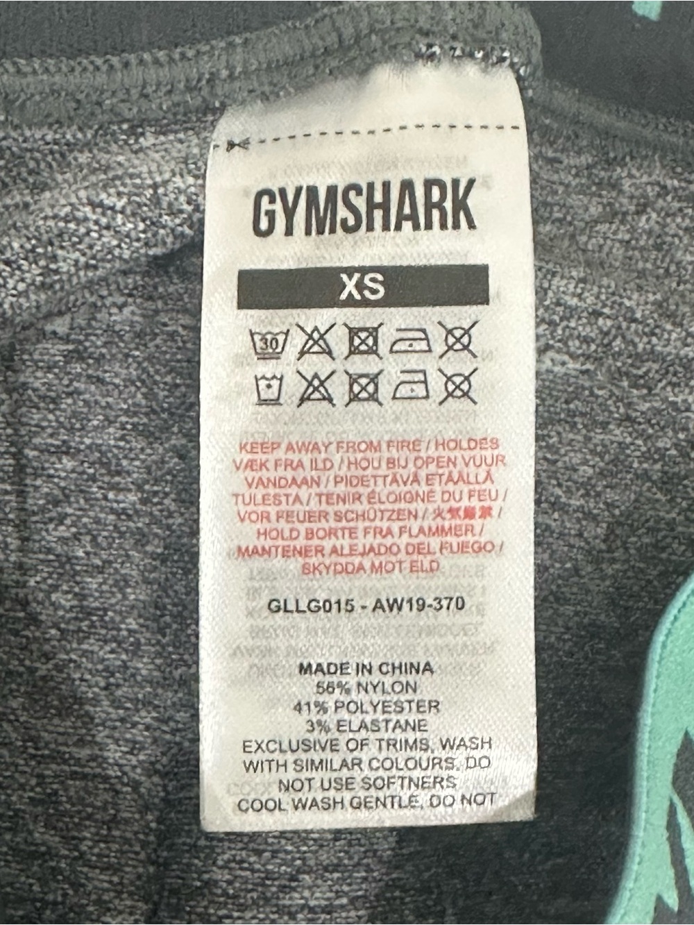 Gymshark Gray Teal Leggings - Picture 4 of 5
